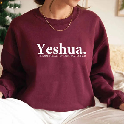 Sudadera unisex cristiana con cuello redondo "Yeshua"