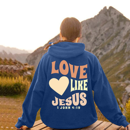 Sudadera unisex con capucha "Ama como Jesús"