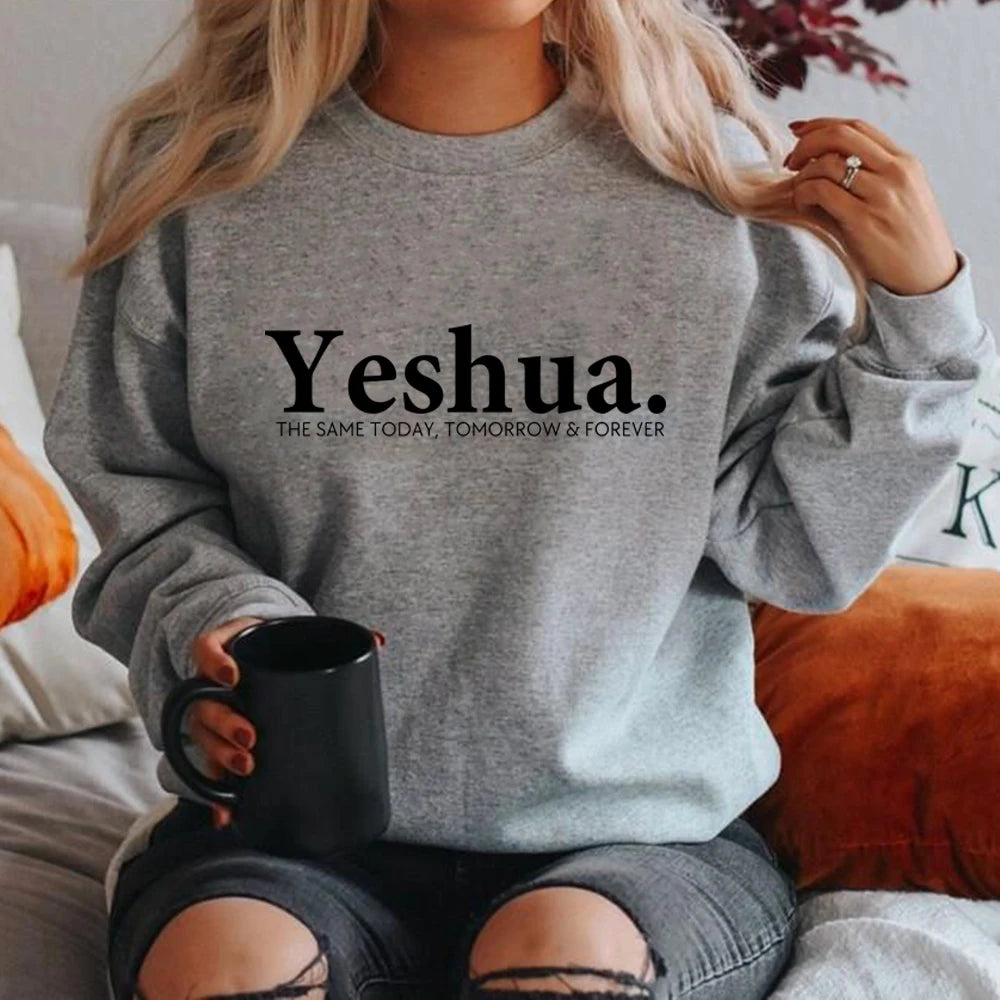 Sudadera unisex cristiana con cuello redondo "Yeshua"