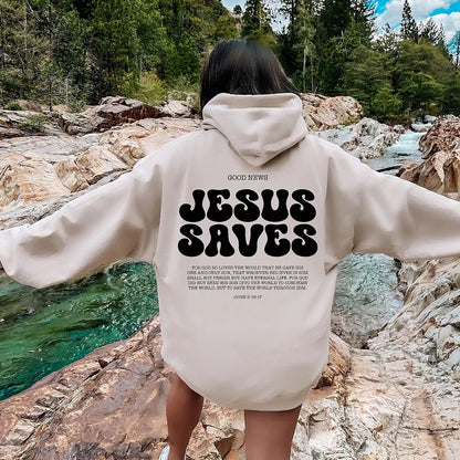 Sudadera unisex con capucha "Jesús salva"