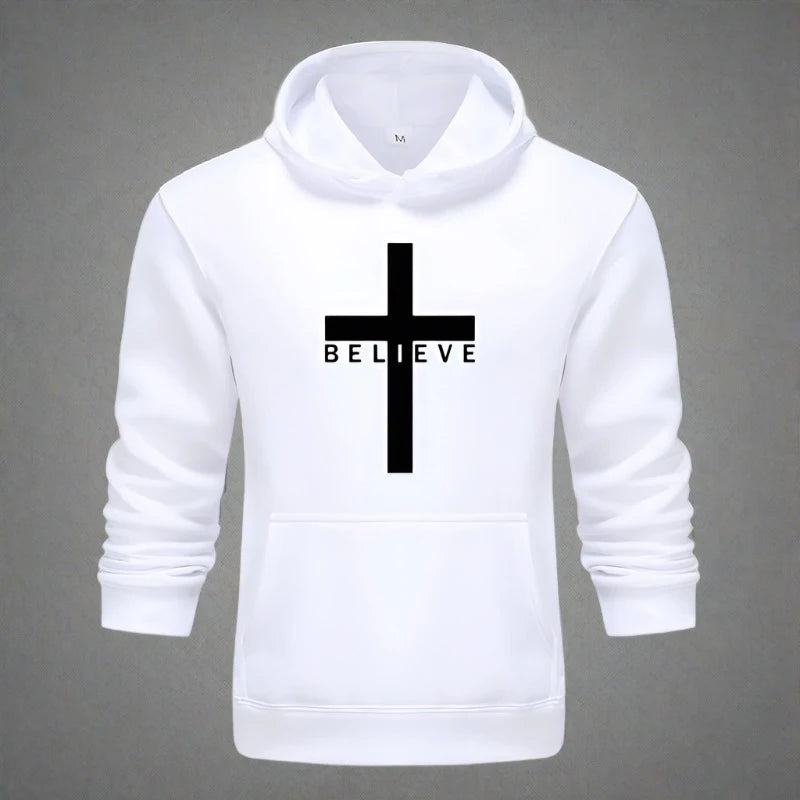 Sudadera unisex con capucha cruzada "Believe"